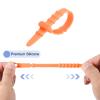 uxcell 30Pcs Silicone Cable Ties 4.5 Inch Reusable Wire Ties Elastic Cable Cord Organizer Straps for Cords Wire USB Charge Management Food Storage, Orange view 3