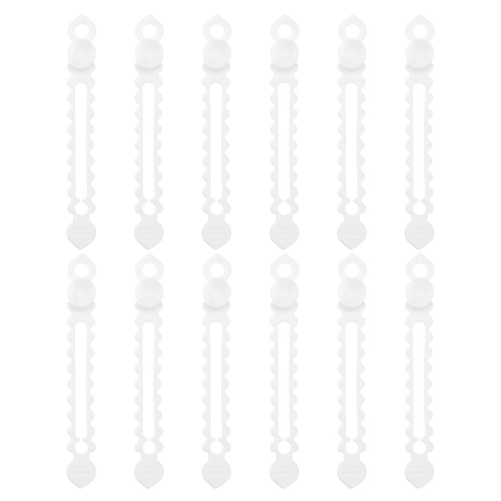 uxcell 12Pcs Silicone Cable Ties 4.7 Inch Reusable Zip Ties Elastic Cable Management Organizer Straps with Suction Cup for Cords Wire USB Charge Food Storage, White