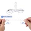 uxcell 12Pcs Silicone Cable Ties 4.7 Inch Reusable Zip Ties Elastic Cable Management Organizer Straps with Suction Cup for Cords Wire USB Charge Food Storage, White view 3