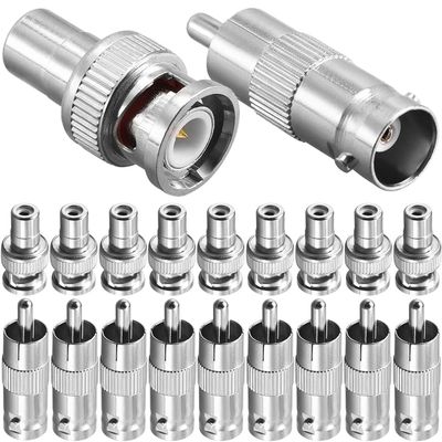 DKARDU BNC to RCA Adapter, RCA Male Plug to BNC Female Plug Connector with RCA Female Plug to BNC Male Plug Connector, Coaxial Coax RG6 Adapter Kit for CCTV (20 Pack)