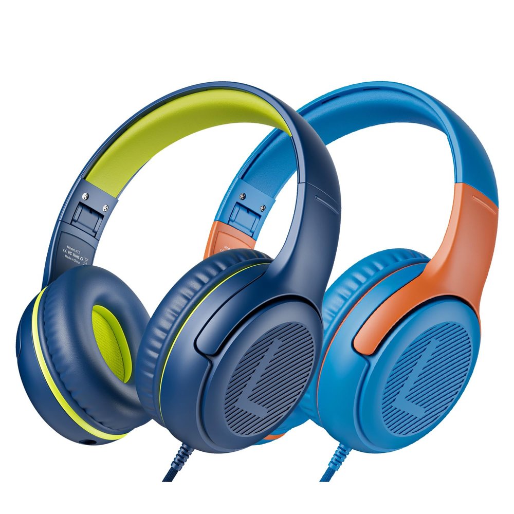 awatrue Kids Headphones Wired Toddler Headphones with Microphone, Over-Ear Headphones, 85/94dB Volume-Limiting, 3.5mm Jack, Foldable On-Ear Design - Safe & Comfortable for Learning BRBO