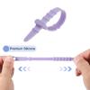 uxcell 30Pcs Silicone Cable Ties 4.5 Inch Reusable Wire Ties Elastic Cable Cord Organizer Straps for Cords Wire USB Charge Management Food Storage, Lavender view 3