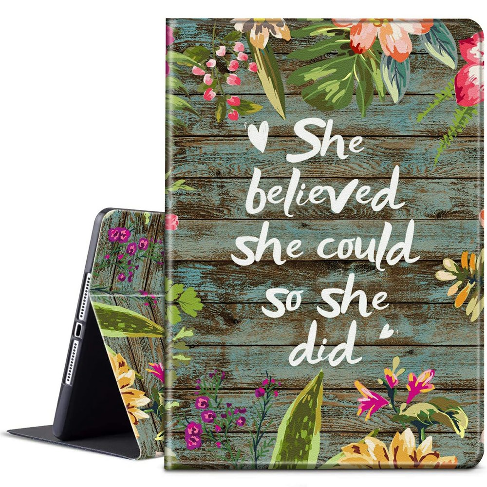 BPQOJB for Kindle Scribe Case with Adjustable Stand & Auto Wake/Sleep PU Leather Slim Smart Protect Cover Tablet Case for Kindle Scribe 10.2 inch 2022 - Inspiring in Wood and Flower
