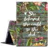 BPQOJB for Kindle Scribe Case with Adjustable Stand & Auto Wake/Sleep PU Leather Slim Smart Protect Cover Tablet Case for Kindle Scribe 10.2 inch 2022 - Inspiring in Wood and Flower view 1