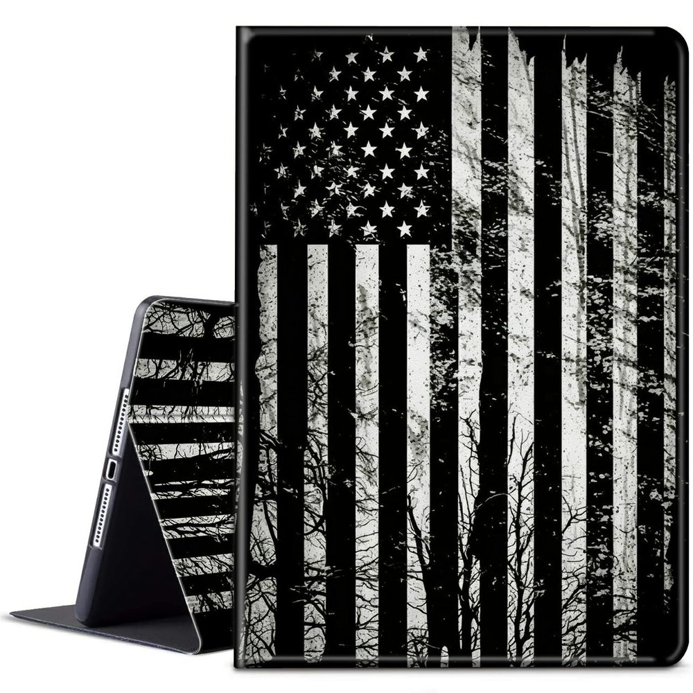 BPQOJB for Samsung Galaxy Tab S9 Ultra Case with Adjustable Stand & Auto Wake/Sleep Slim Smart Protect Cover Tablet Case for Samsung Galaxy Tab S8 Ultra 5G 14.6 inch - American USA Flag