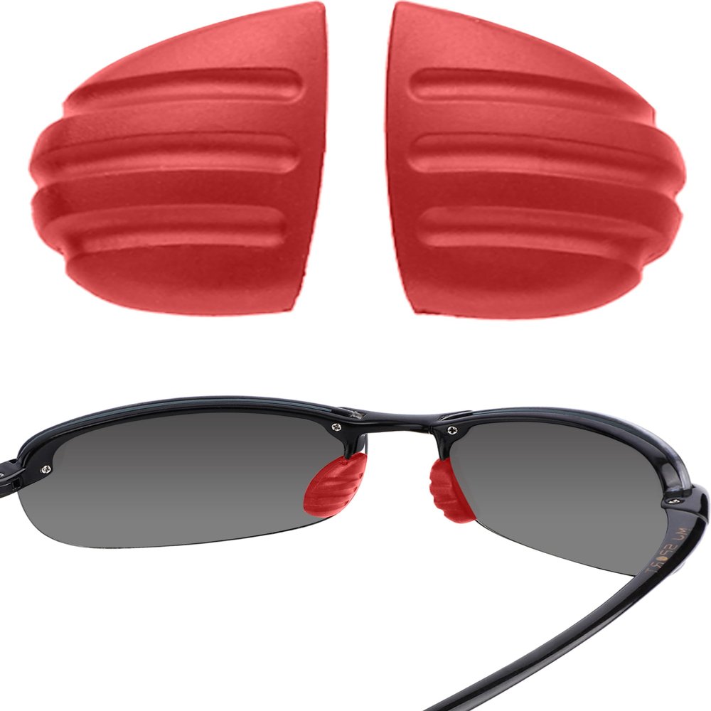 Bwake Replacement Nose Pieces Pads for Maui Jim Makaha/Sandy Beach/Ho'okipa/Kanaha/Turtle Bay/Banyans/Hapuna Sunglasses - Red