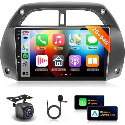 16EQ 2G 64G Radio for Toyota RAV4 2001 2002 2003 2004 2005 2006 Car Stereo with Wireless CarPlay Android Auto,9'' 1080P HD IPS Touch Screen,Bluetooth,28UIs,FM/RDS,GPS WiFi MirrorLink Backup Camera