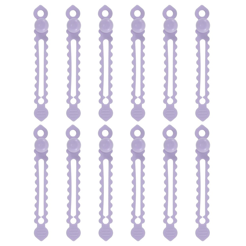 uxcell 12Pcs Silicone Cable Ties 4.7 Inch Reusable Zip Ties Elastic Cable Management Organizer Straps with Suction Cup for Cords Wire USB Charge Food Storage, Purple
