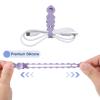 uxcell 12Pcs Silicone Cable Ties 4.7 Inch Reusable Zip Ties Elastic Cable Management Organizer Straps with Suction Cup for Cords Wire USB Charge Food Storage, Purple view 3