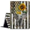 BPQOJB for Kindle Scribe Case with Adjustable Stand & Auto Wake/Sleep PU Leather Slim Smart Protect Cover Tablet Case for Kindle Scribe 10.2 inch 2022 - American Flag Elephant Sunflower view 1