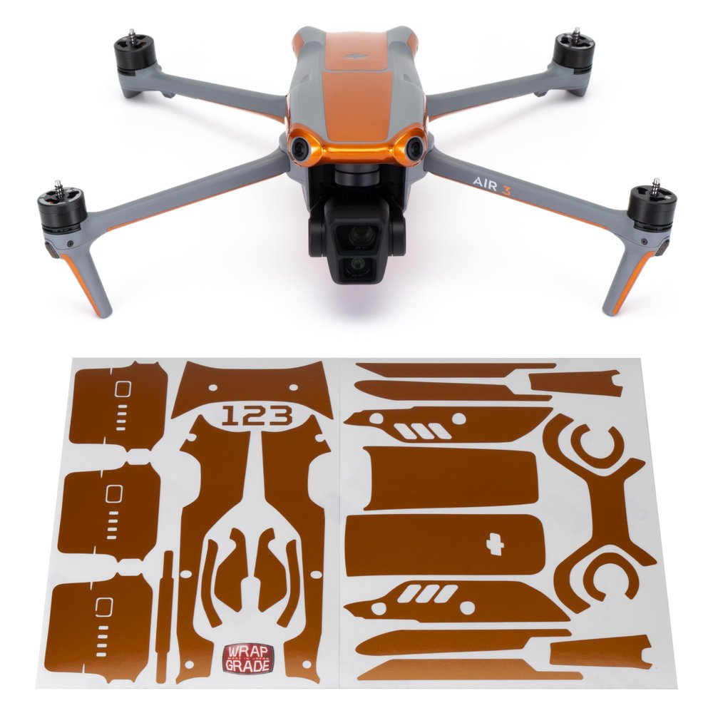WRAPGRADE Skin Stickers Compatible with DJI Air 3 | Accent Color (Butterfly Copper)