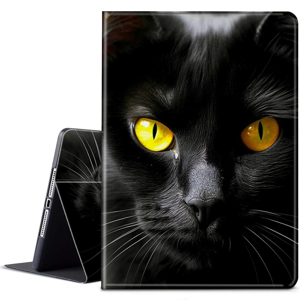 BPQOJB for Kindle Scribe Case with Adjustable Stand & Auto Wake/Sleep PU Leather Slim Smart Protect Cover Tablet Case for Kindle Scribe 10.2 inch 2022 - Black Cat Face