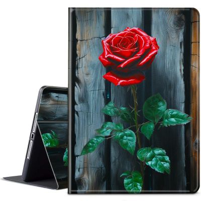 BPQOJB for Kindle Scribe Case with Adjustable Stand & Auto Wake/Sleep PU Leather Slim Smart Protect Cover Tablet Case for Kindle Scribe 10.2 inch 2022 - a Big Red Rose