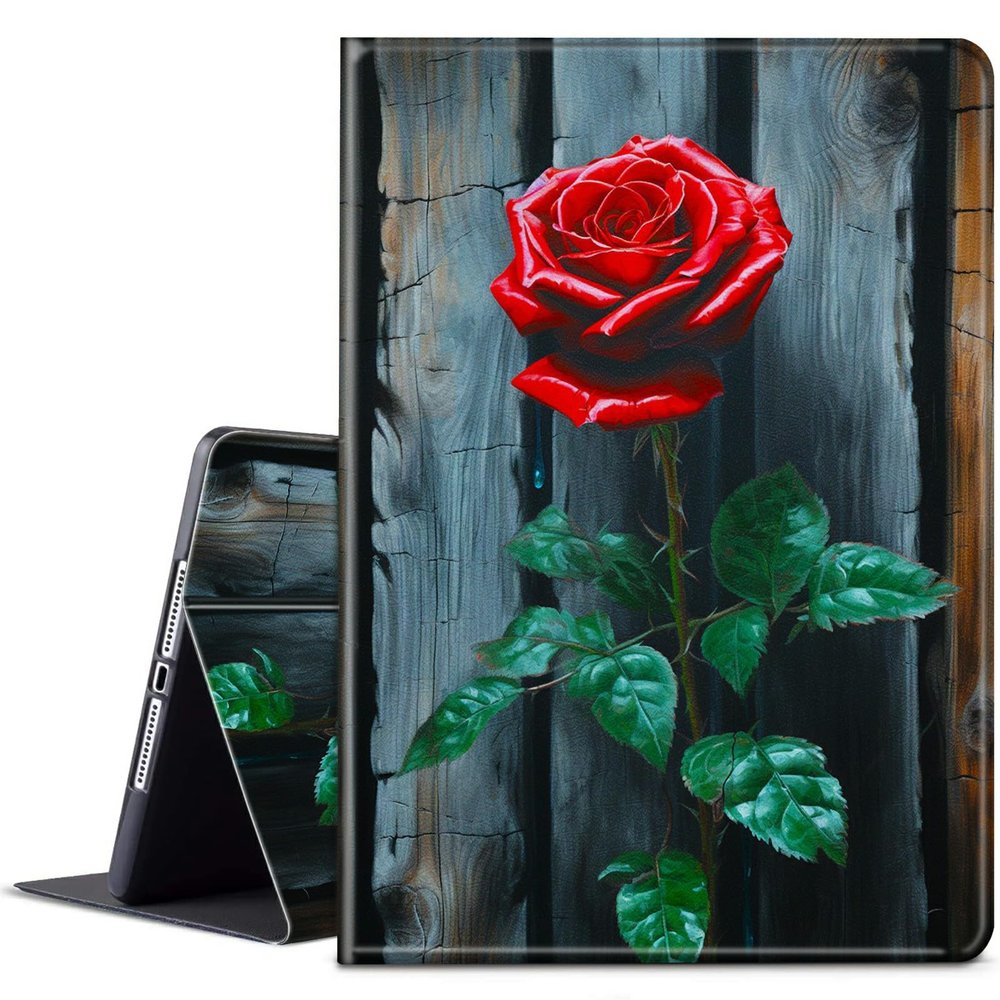 BPQOJB for Kindle Scribe Case with Adjustable Stand & Auto Wake/Sleep PU Leather Slim Smart Protect Cover Tablet Case for Kindle Scribe 10.2 inch 2022 - a Big Red Rose