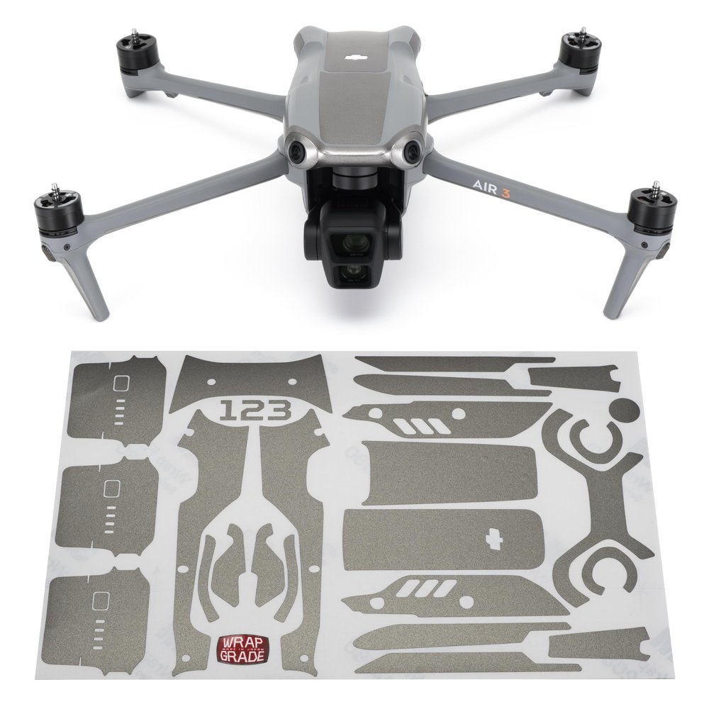 WRAPGRADE Skin Stickers Compatible with DJI Air 3 | Accent Color (TITANIUM)