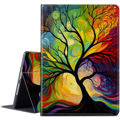 BPQOJB for Kindle Scribe Case with Adjustable Stand & Auto Wake/Sleep PU Leather Slim Smart Protect Cover Tablet Case for Kindle Scribe 10.2 inch 2022 - Colorful Tree