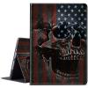 BPQOJB for Kindle Scribe Case with Adjustable Stand & Auto Wake/Sleep PU Leather Slim Smart Protect Cover Tablet Case for Kindle Scribe 10.2 inch 2022 - American Flag and Skull view 1