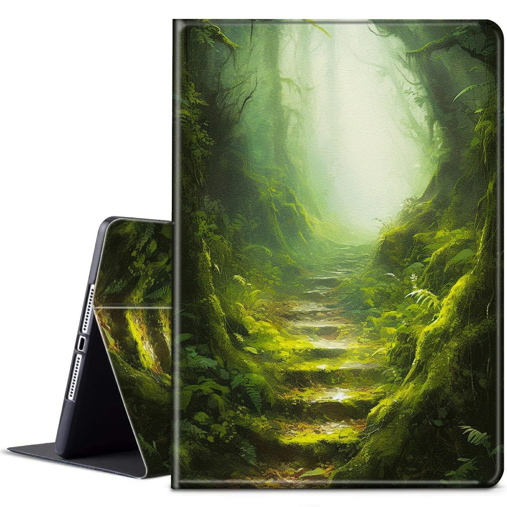 BPQOJB for Kindle Scribe Case with Adjustable Stand & Auto Wake/Sleep PU Leather Slim Smart Protect Cover Tablet Case for Kindle Scribe 10.2 inch 2022 - Green Tree Forests
