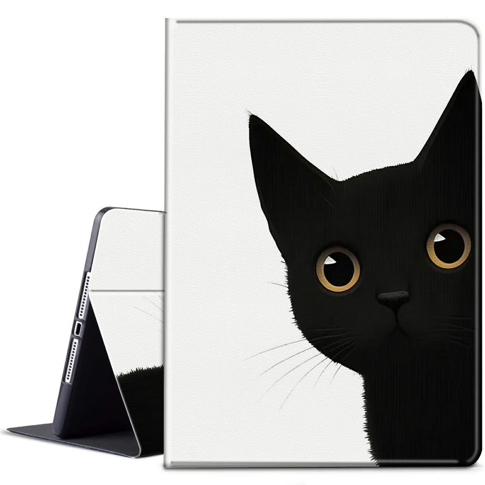 BPQOJB for Kindle Scribe Case with Adjustable Stand & Auto Wake/Sleep PU Leather Slim Smart Protect Cover Tablet Case for Kindle Scribe 10.2 inch 2022 - Cute Black Cat