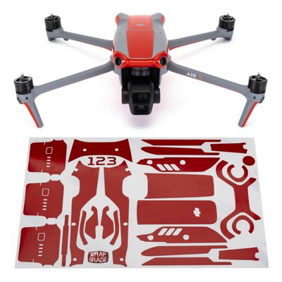 WRAPGRADE Skin Stickers Compatible with DJI Air 3 | Accent Color (SUPER RED)