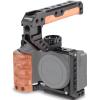 ZV-E10 Camera Cage with Wood Handle & Top Handle Kit with Cold Shoe and Quick Release Plate,Built-in Threaded Holes for Sony ZV-E10 view 1