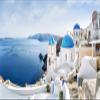 BELECO 5x3ft Fabric Greece Backdrop Greek Santorini Island Oia Village Houses Greece Scenery Aegean Sea Background Greece Themed Party Banner Greek Party Decorations Bridal Shower Photo Props view 3