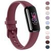 AK Sport Band Compatible with Fitbit Luxe Bands for Women Men, Soft Silicone Replacement Sport Straps Wristbands for Fitbit Luxe Fitness and Wellness Tracker (Small,Wine Red) view 1