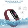AK Sport Band Compatible with Fitbit Luxe Bands for Women Men, Soft Silicone Replacement Sport Straps Wristbands for Fitbit Luxe Fitness and Wellness Tracker (Small,Wine Red) view 4