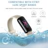 AK Sport Band Compatible with Fitbit Luxe Bands for Women Men, Soft Silicone Replacement Sport Straps Wristbands for Fitbit Luxe Fitness and Wellness Tracker (Small,Champagne Gold) view 4