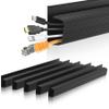 Cable Management J Channel Under Desk - Easy Installation, Black view 1