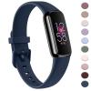 AK Sport Band Compatible with Fitbit Luxe Bands for Women Men, Soft Silicone Replacement Sport Straps Wristbands for Fitbit Luxe Fitness and Wellness Tracker (Large,Abyss Blue) view 1