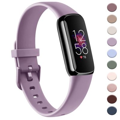 AK Sport Band Compatible with Fitbit Luxe Bands for Women Men, Soft Silicone Replacement Sport Straps Wristbands for Fitbit Luxe Fitness and Wellness Tracker (Small,Light Purple)