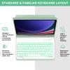 Keyboard Case for Samsung Galaxy Tab S10 Plus, Galaxy S9+ Plus Keyboard 12.4 inch, Magic Keyboard for Samsung S9 FE + Case, 7 Colors Backlit, Magnetic Detachable, Auto Sleep/Wake Up Smart Case (Green) view 3
