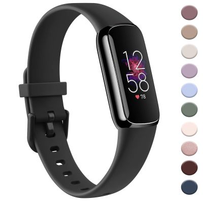 AK Sport Band Compatible with Fitbit Luxe Bands for Women Men, Soft Silicone Replacement Sport Straps Wristbands for Fitbit Luxe Fitness and Wellness Tracker (Large,Black)