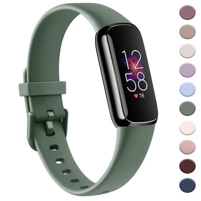 AK Sport Band Compatible with Fitbit Luxe Bands for Women Men, Soft Silicone Replacement Sport Straps Wristbands for Fitbit Luxe Fitness and Wellness Tracker (Small,Avocado Green)