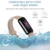 AK Sport Band Compatible with Fitbit Luxe Bands for Women Men, Soft Silicone Replacement Sport Straps Wristbands for Fitbit Luxe Fitness and Wellness Tracker (Small,Milk Tea) view 4