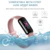 AK Sport Band Compatible with Fitbit Luxe Bands for Women Men, Soft Silicone Replacement Sport Straps Wristbands for Fitbit Luxe Fitness and Wellness Tracker (Large,Rose Gold) view 4