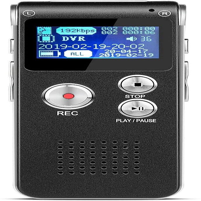 KouRy 8GB Digital Voice Recorder, Portable USB Rechargeable Voice Recorder,Digital Audio and MP3 Player for Meetings, Interviews and Lectures (Colour: Black)
