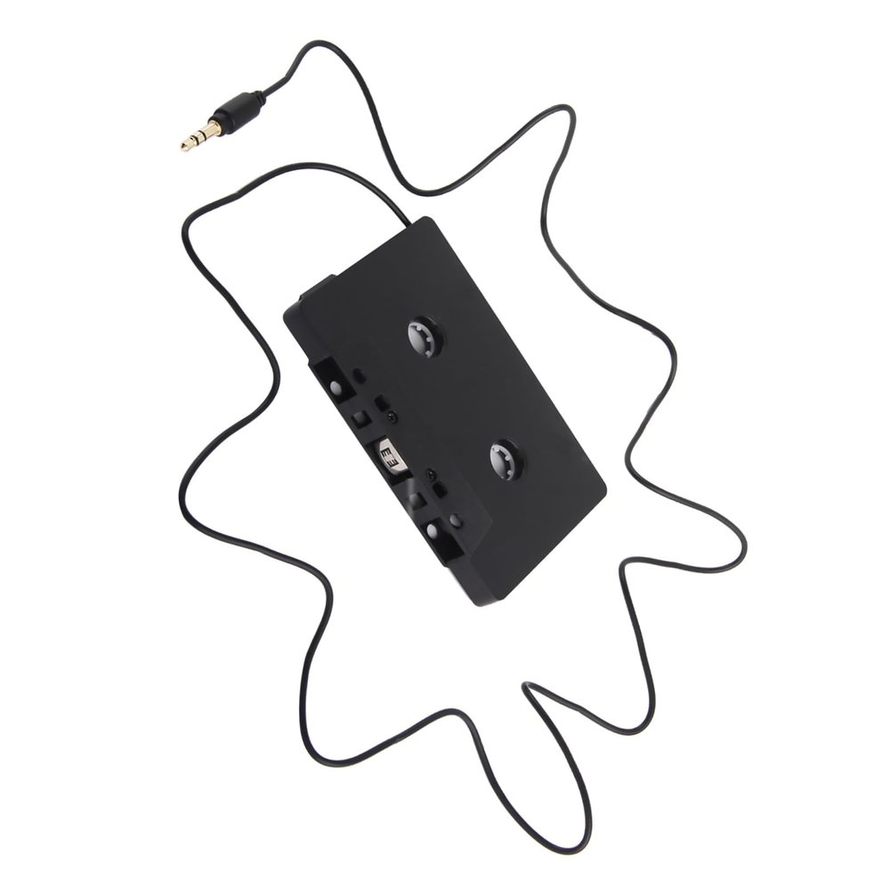 NATEFEMIN Wired Car Cassette Aux Adapter, 3.5mm Aux Plug Connects for Smartphones, Tablet, Laptops, CD Players