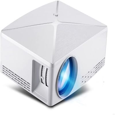 PATINS LED HD Mini Projector WiFi Portable USB Home Theater Projector (Color : C80UP-White, Size : 19 x 16 x 7 cm)