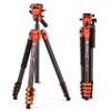 Fotopro X-Airfly Video 64.5 Inch Lightweight Travel Camera Tripod with Fluid Head Panoramic Ball Head 2.95lb Expandable Portable Compact Carbon Fiber Tripod for Camera DSLR Load up to 33lb Orange view 1