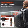 Fotopro X-Airfly Video 64.5 Inch Lightweight Travel Camera Tripod with Fluid Head Panoramic Ball Head 2.95lb Expandable Portable Compact Carbon Fiber Tripod for Camera DSLR Load up to 33lb Orange view 2