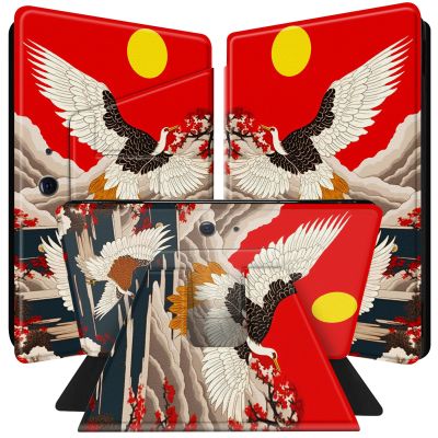 BPQOJB for Microsoft Surface Pro X Case 360 Degree Rotating PU Leather Smart Cover with Adjustable Stand & Auto Wake/Sleep Tablet Case for Microsoft Surface Pro X 13 inch 2020 - Bird and Sun