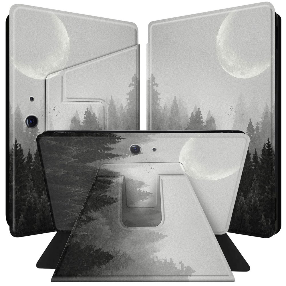 BPQOJB for Microsoft Surface Pro 9 Case 360 Degree Rotating PU Leather Smart Cover with Adjustable Stand & Auto Wake/Sleep Tablet Case for Microsoft Surface Pro 9 13 inch 2022 - Forest