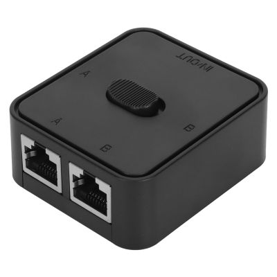 2 Port Gigabit Network Switch, RJ45 CAT6 Port Gigabit Ethernet Switch 2 in 1 Out, Network Key Press Switch Splitter Selector Box