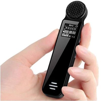 KouRy Digital Voice Recorder Recorder for Lectures, Meetings, Interviews Audio Recorder Mini Portable Tape Dictaphone with Playback, USB, MP3 (Colour: Black)