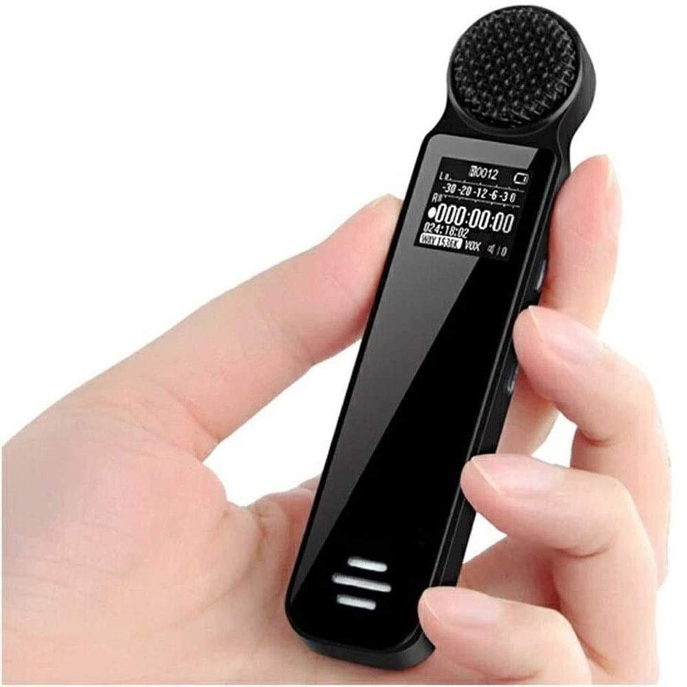KouRy Digital Voice Recorder Recorder for Lectures, Meetings, Interviews Audio Recorder Mini Portable Tape Dictaphone with Playback, USB, MP3 (Colour: Black)