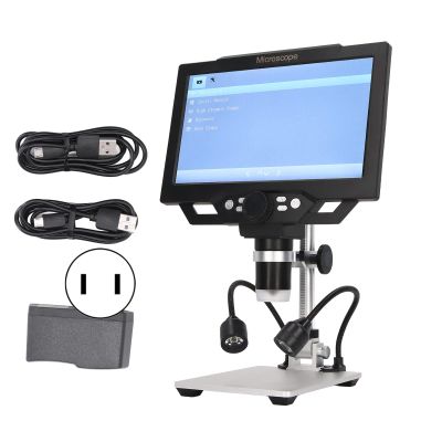 12MP Digital USB Microscope 1600X Coin Microscope with 9 Screen, 1080P Soldering Microscope for Adult with Adjustable Stand and LED Fill Light, 100240V(US Plug)