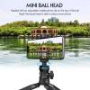 Andoer Panoramic Tripod Head Camera Mount Adapter Mini Ballhead 360Rotatable 10kg/ 4.4lbs Load Capacity with 1/4in Screw Built-in Adjustable Phone Clip for DSLR Camera Tripod LED Light Selfie Stick view 2