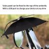 10W Solar Panel Phone Umbrella, Portable Stand Umbrella, Rain Phone Umbrella with Phone Solar Charger for Shading Art Decoration Food Delivery Riding Phone Holder view 4